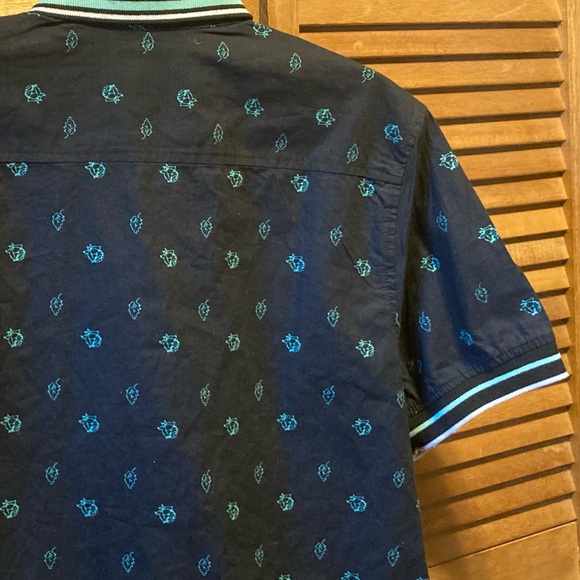 G-Net Black Slim Fitted Shirt w/Turquoise Prints - Picture 12 of 12